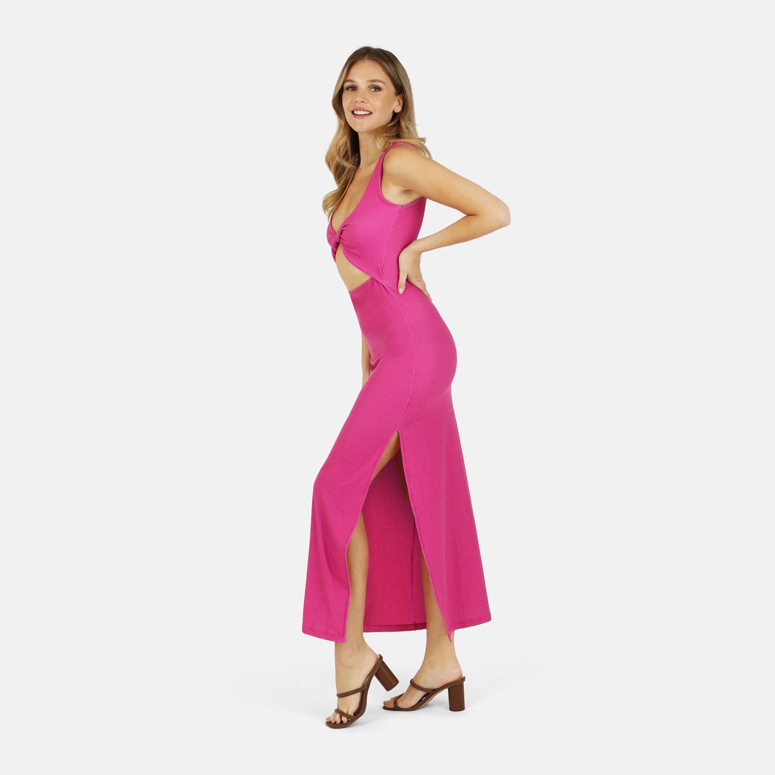 Lezat Dress Krista Twist Dress - Pink Aster