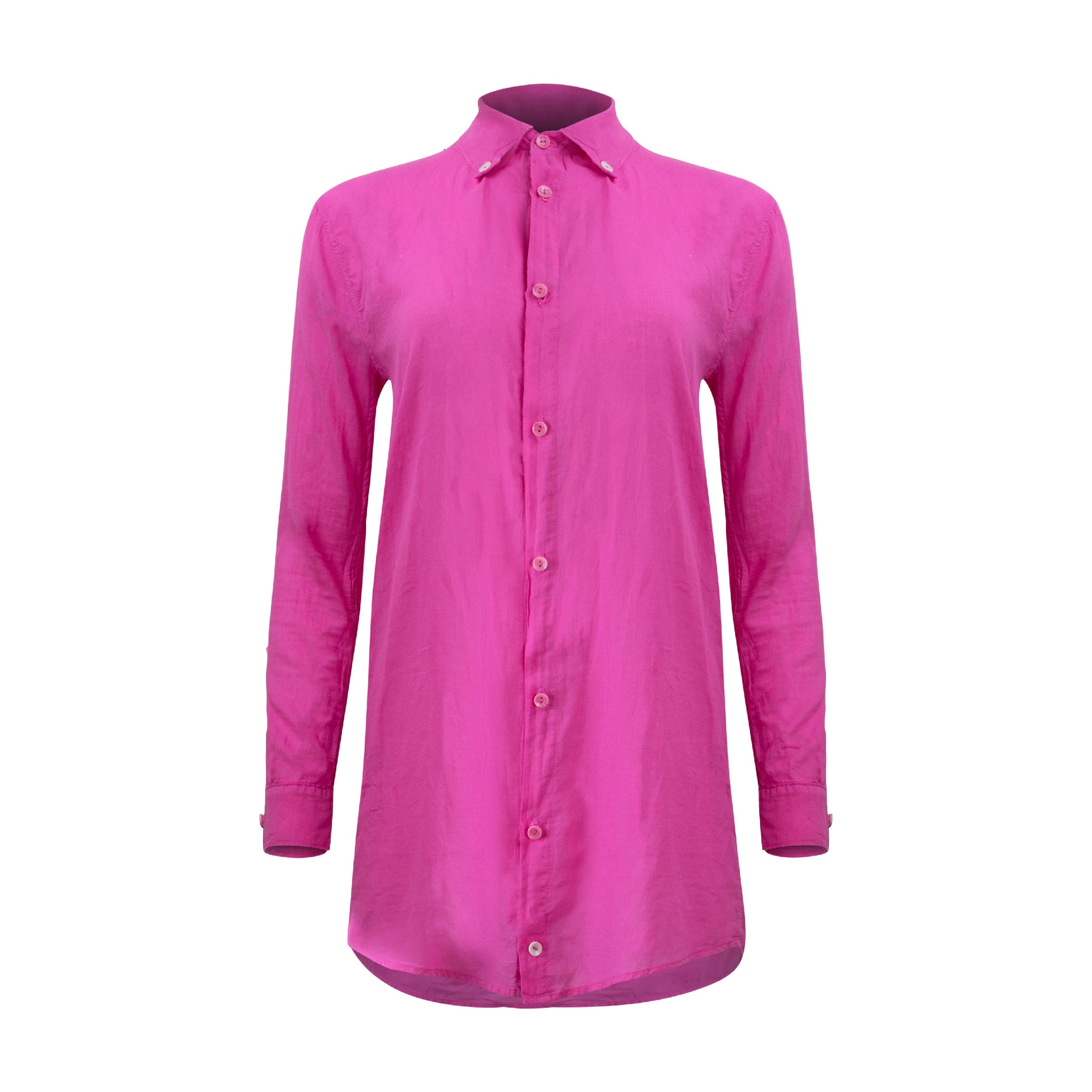 Lezat Dress Naomi Floral Linen Tunic Blouse - Pink Aster