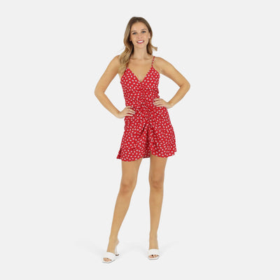 Lezat Dress Roxie Draped Dress - Red Disty