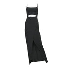 Lezat Dress Selena Modal Cutout Slit Dress - Black