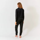 Lezat Jumpsuit Ava Half Zip Modal Jumpsuit - Black