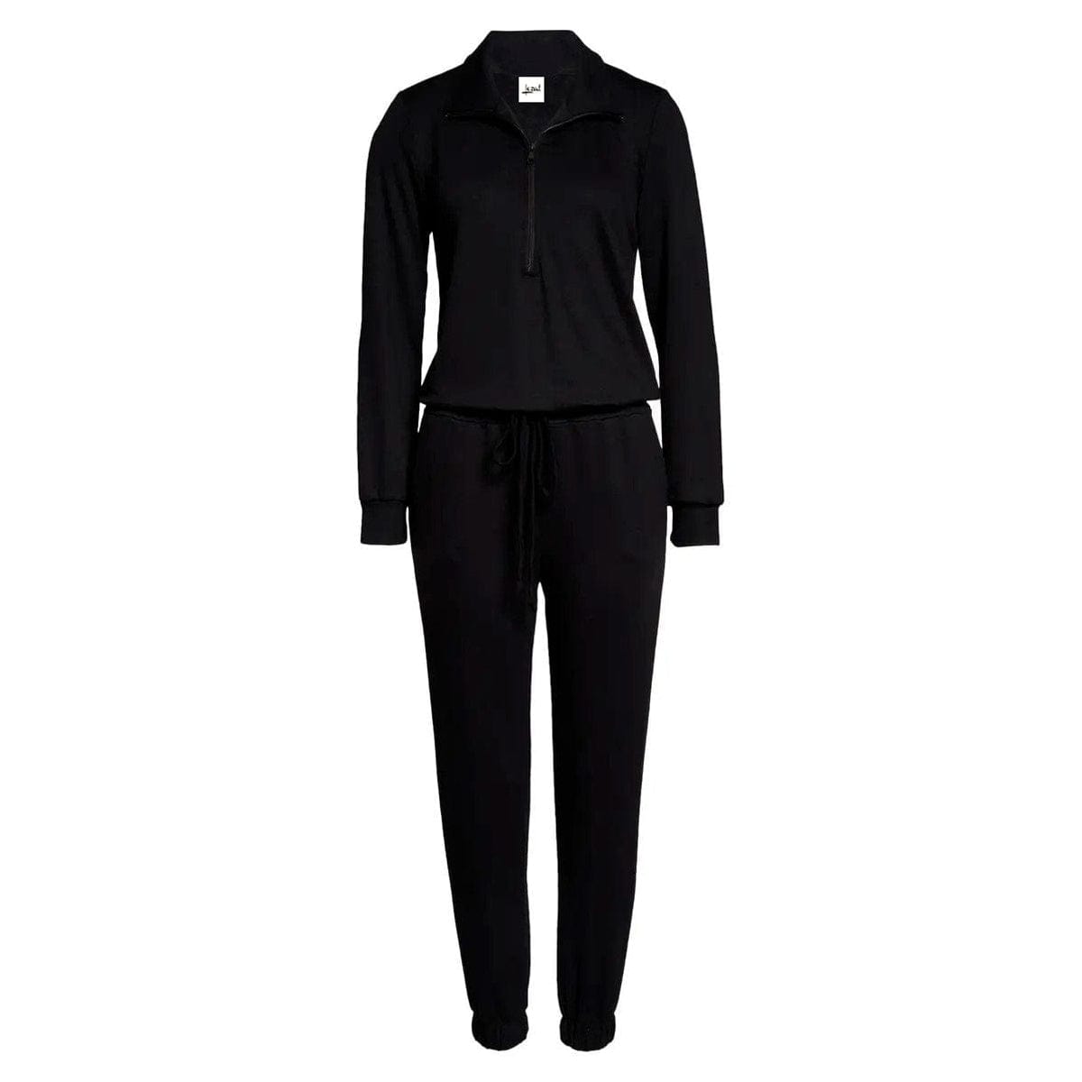Lezat Jumpsuit Ava Half Zip Modal Jumpsuit - Black