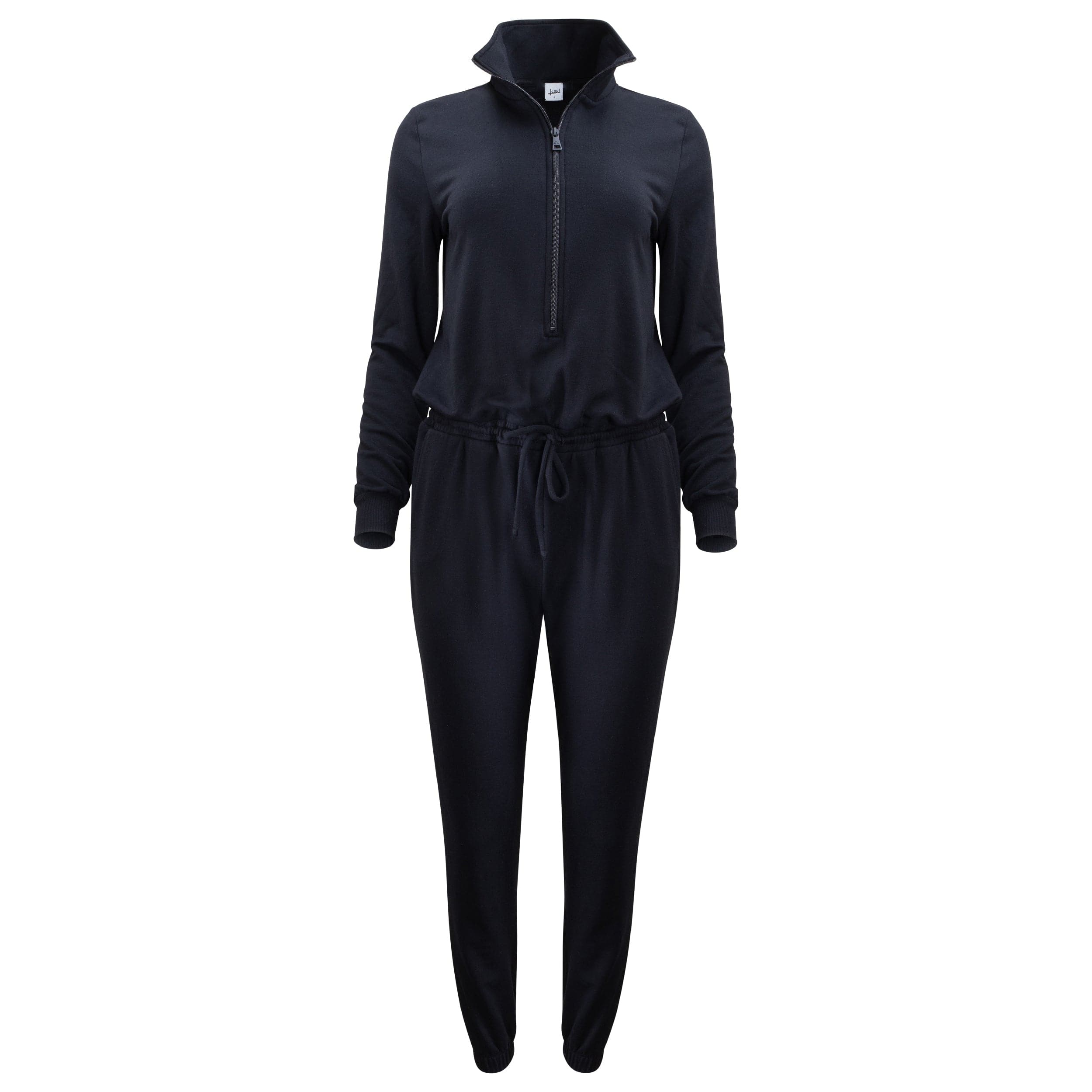 Lezat Jumpsuit Ava Half Zip Modal Jumpsuit - Black