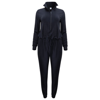 Lezat Jumpsuit Ava Half Zip Modal Jumpsuit - Black