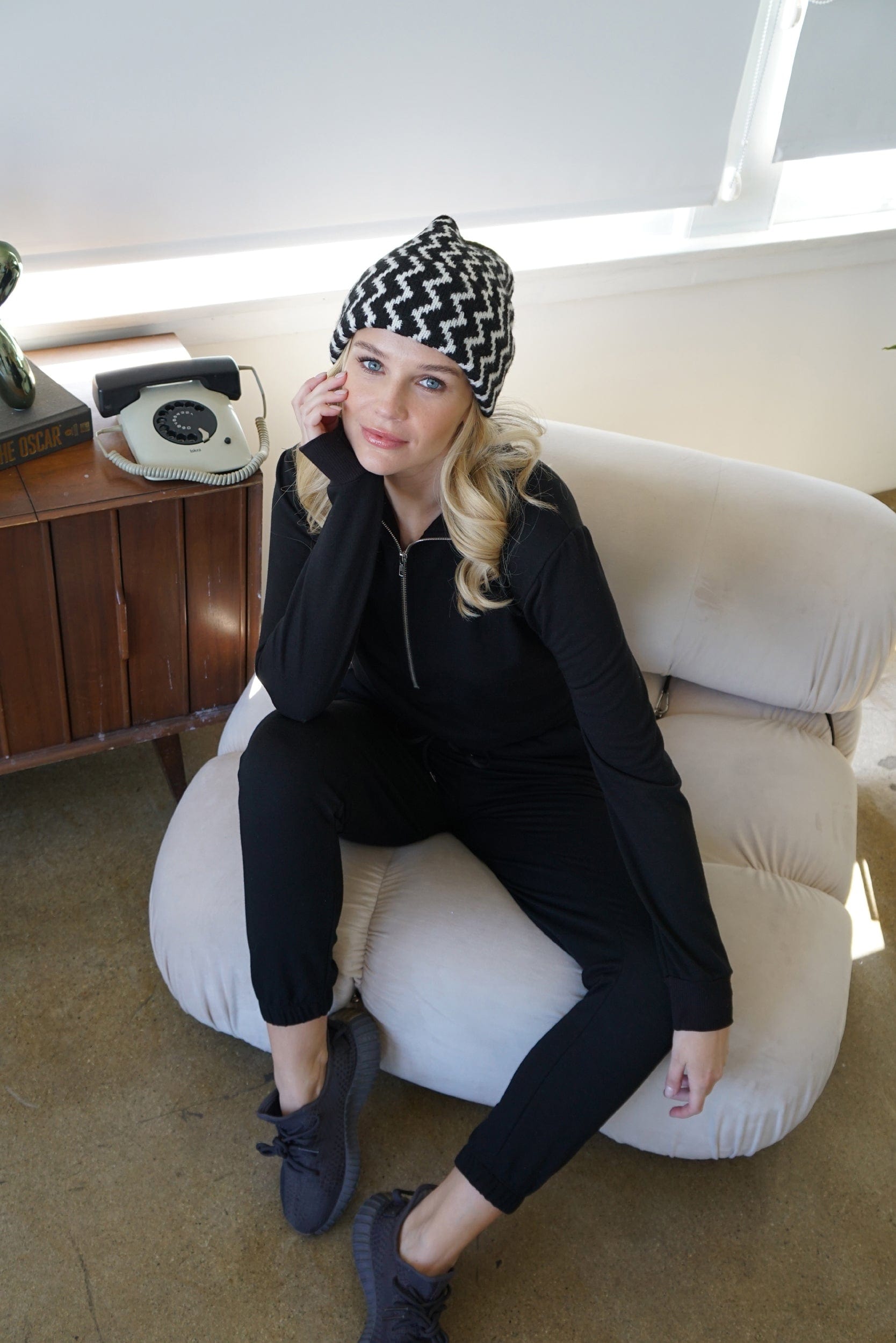 Lezat Jumpsuit Ava Half Zip Modal Jumpsuit - Black