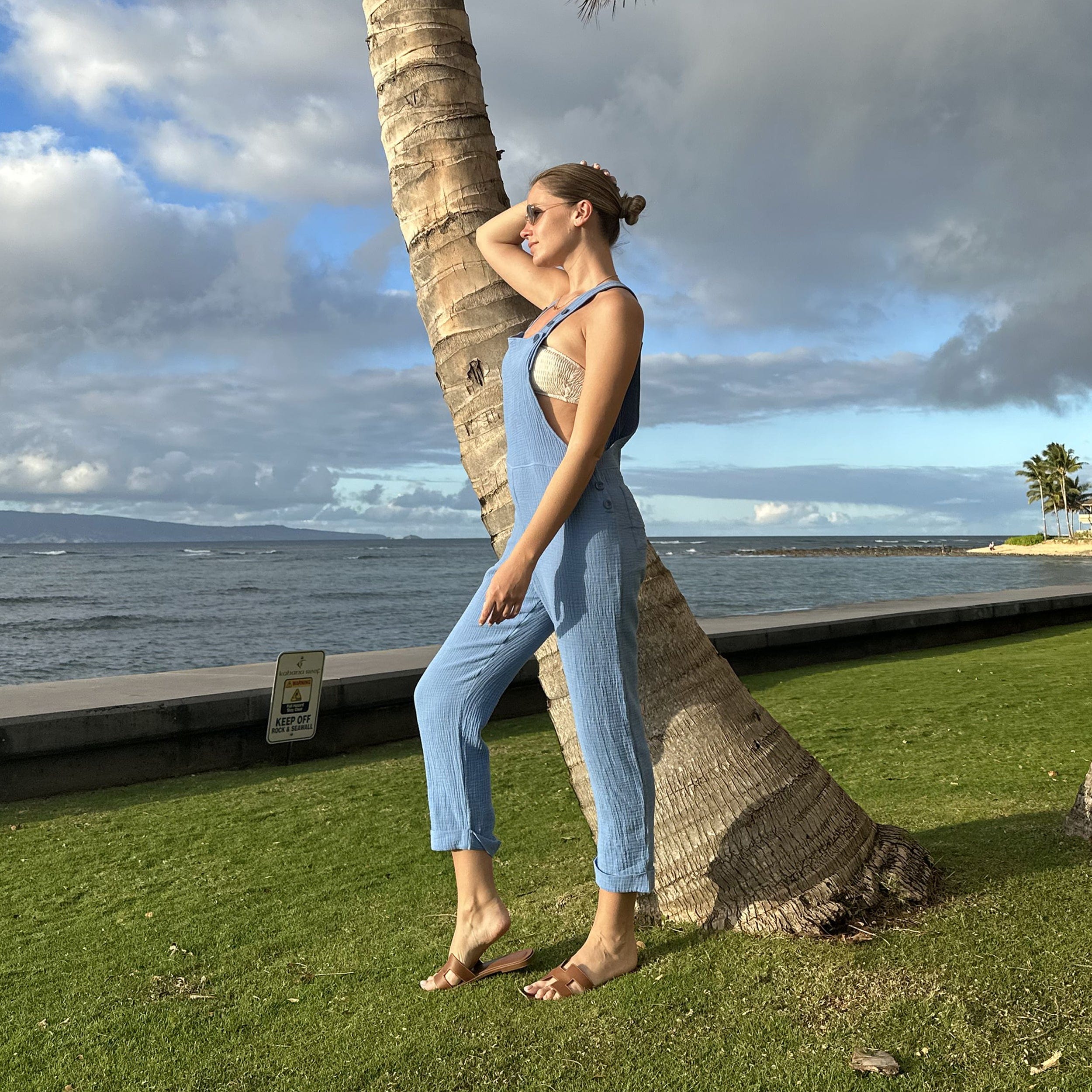 Lezat Jumpsuit Kali Linen Jumpsuit - Azure
