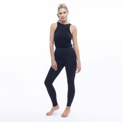 Lezat Jumpsuit On The Go Yoga Jumpsuit - Black