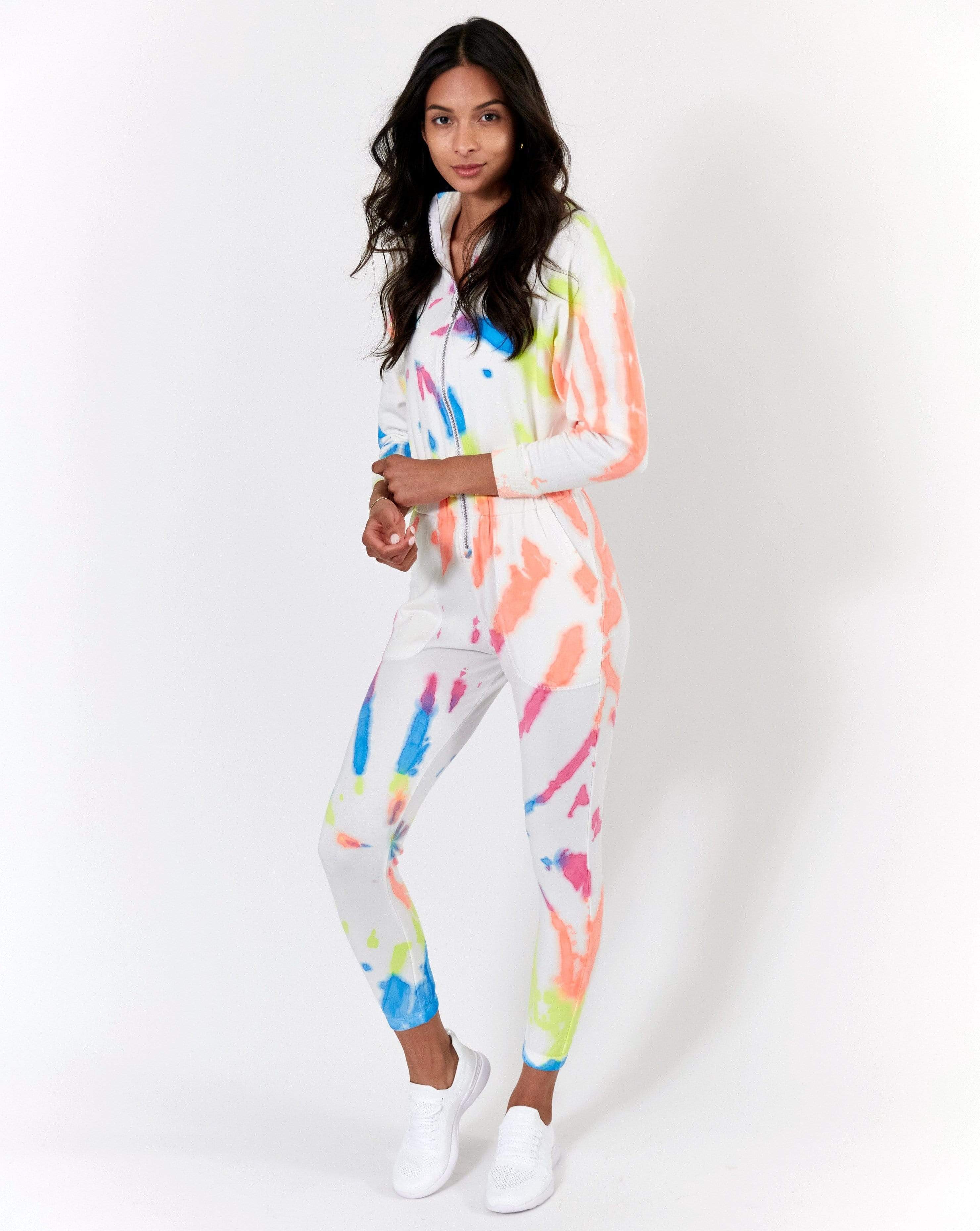 Lezat Jumpsuit Restore Soft Terry Jumpsuit - Neon Tie Dye