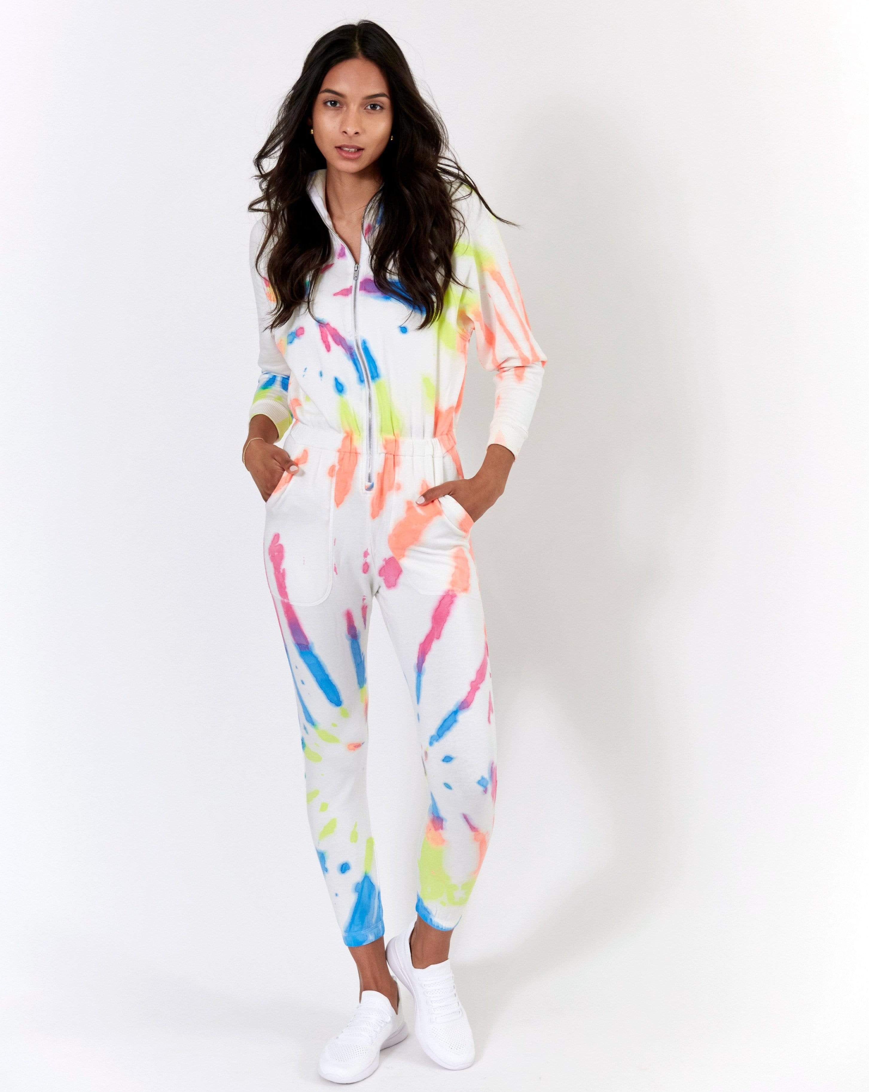 Lezat Jumpsuit Restore Soft Terry Jumpsuit - Neon Tie Dye