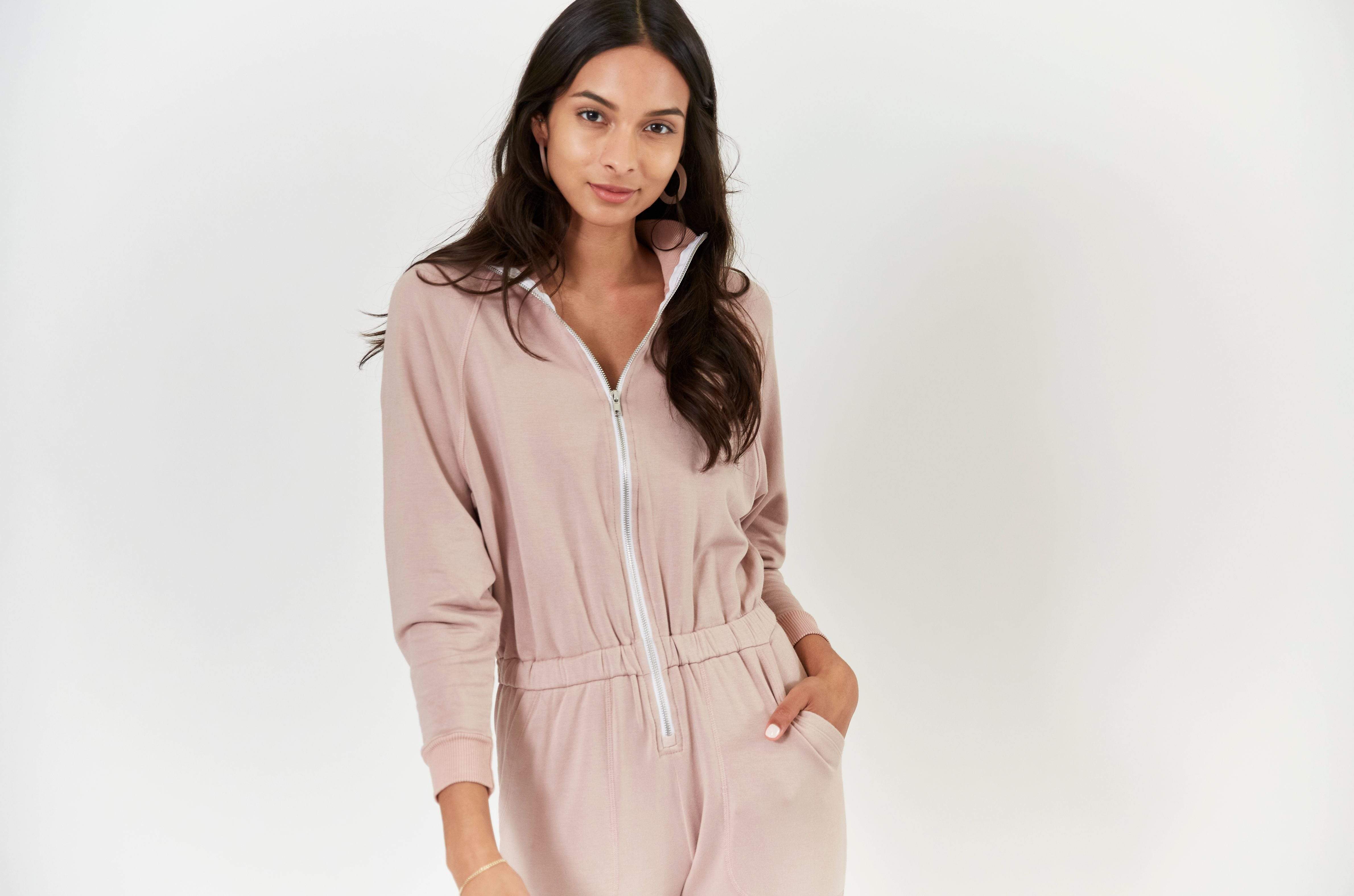 Lezat Jumpsuit Restore Soft Terry Jumpsuit - Pink Suede