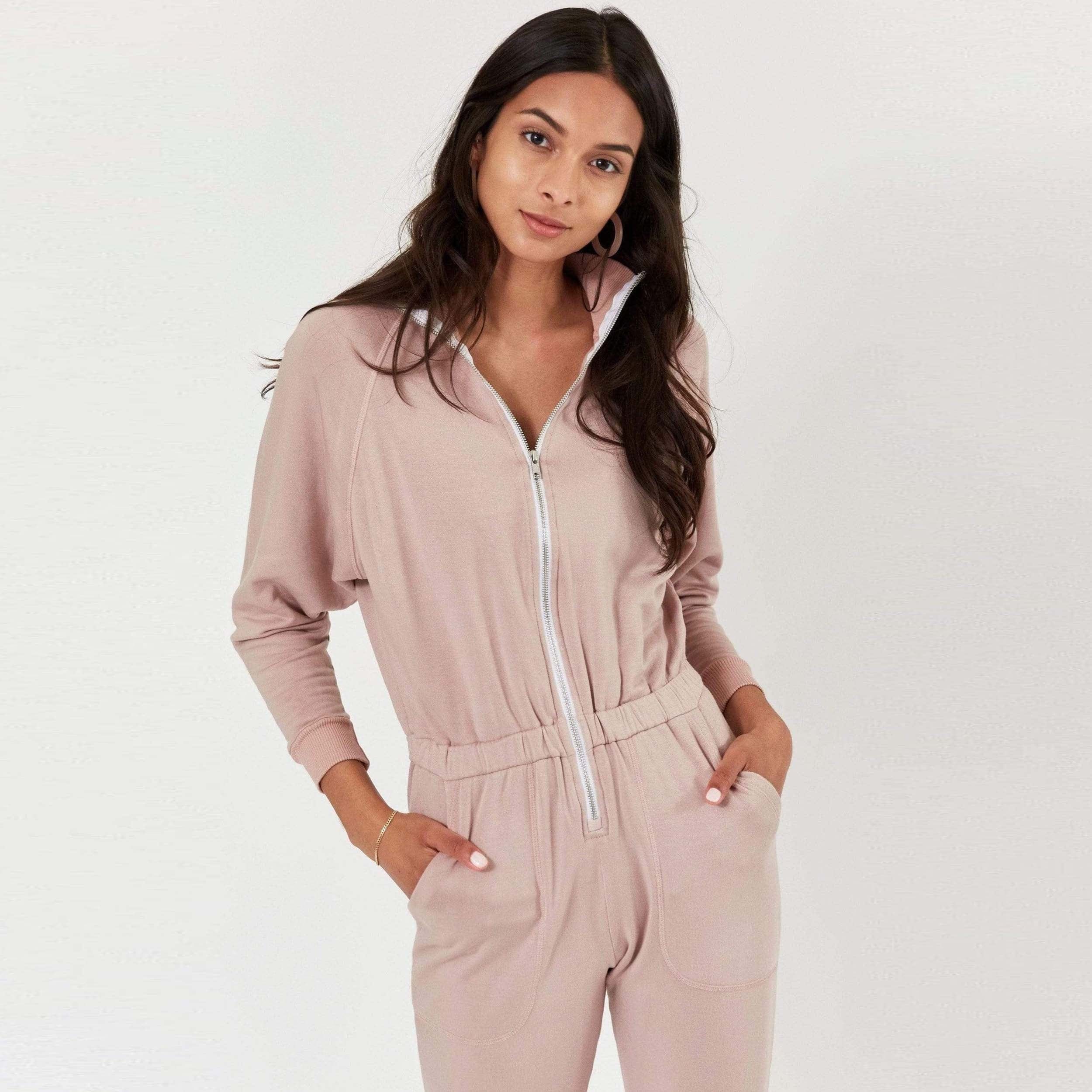 Lezat Jumpsuit Restore Soft Terry Jumpsuit - Pink Suede