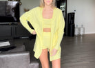 Lezat Loungewear Kora Cotton Tank, Shorts & Robe Sleep Set - Banana