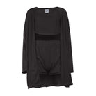 Lezat Loungewear Kora Cotton Tank, Shorts & Robe Sleep Set - Black