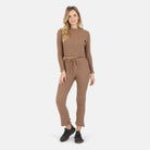Lezat Pullover Fiona Organic Cotton Waffle Thermal Pant - Cocoa