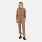 Lezat Pullover Fiona Organic Cotton Waffle Thermal Pant - Cocoa