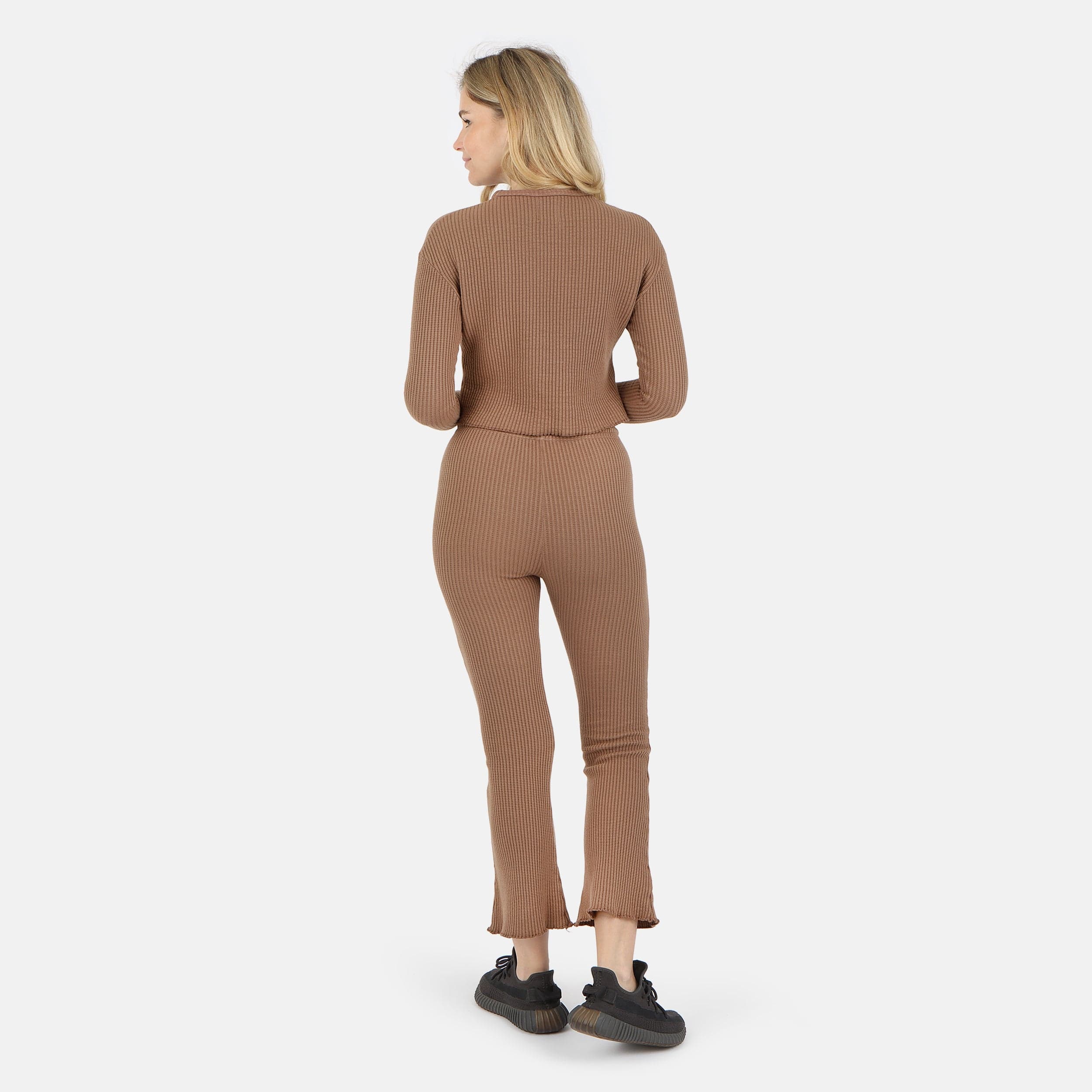 Lezat Pullover Fiona Organic Cotton Waffle Thermal Pant - Cocoa