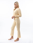 Lezat Pullover Fiona Organic Cotton Waffle Thermal Pullover Top - Canary