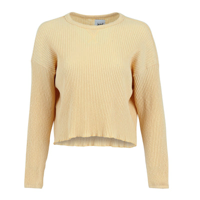 Lezat Pullover Fiona Organic Cotton Waffle Thermal Pullover Top - Canary