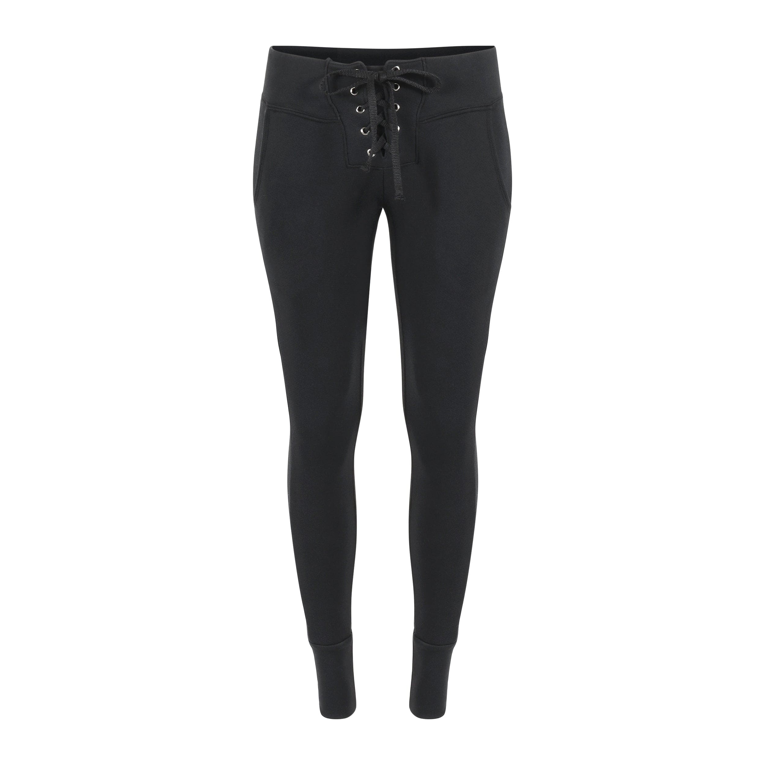 Lezat Sweatpant Kelly Slim Lace-Up French Terry Organic Cotton Sweatpant - Black