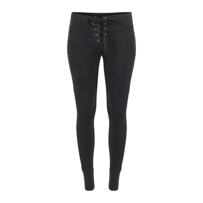 Lezat Sweatpant Kelly Slim Lace-Up French Terry Organic Cotton Sweatpant - Black