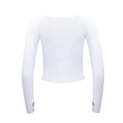 Lezat Sweatpants Hailey Mesh and Cotton Long Sleeve Top - Blanc
