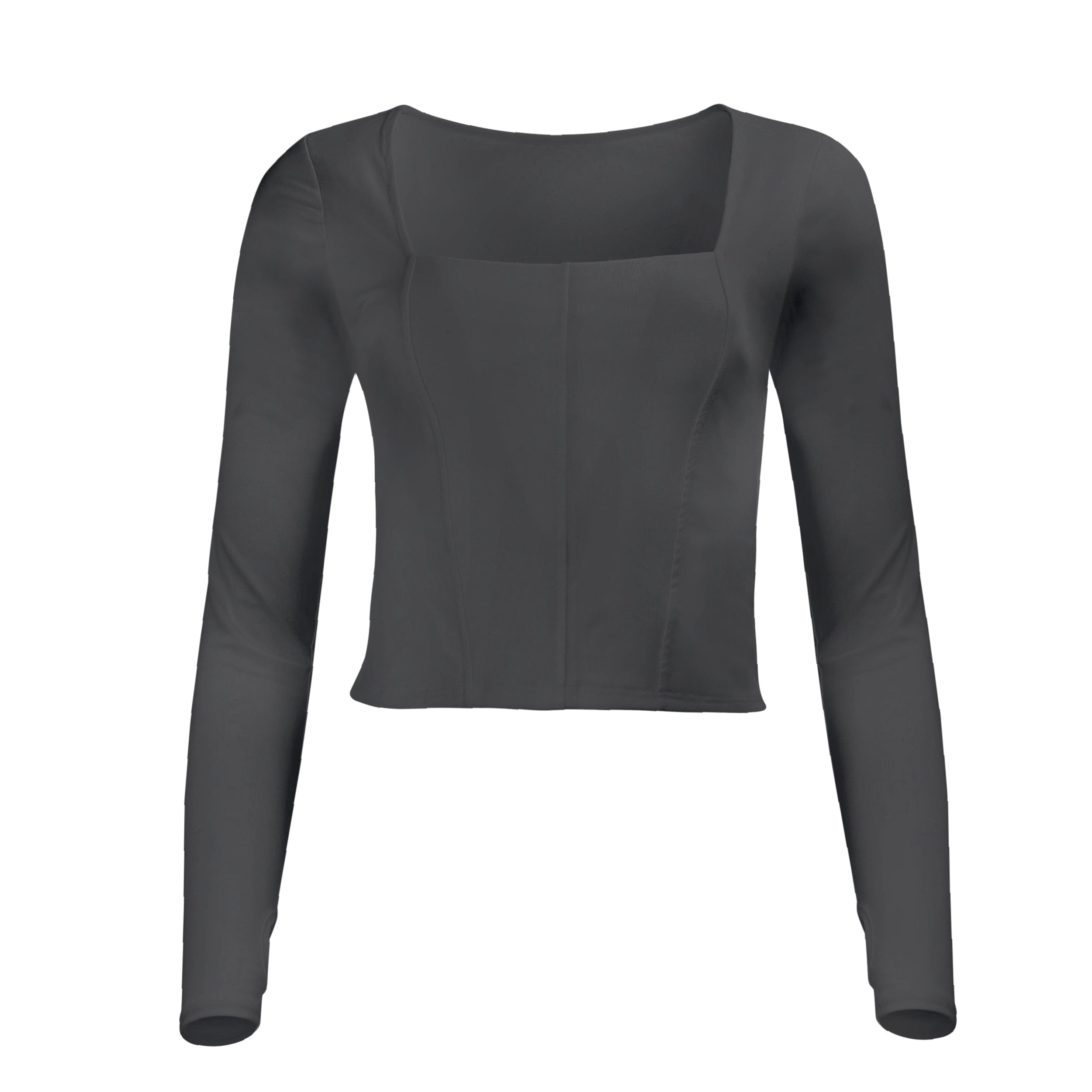 Lezat Sweatpants Hailey Mesh and Cotton Long Sleeve Top - Nero