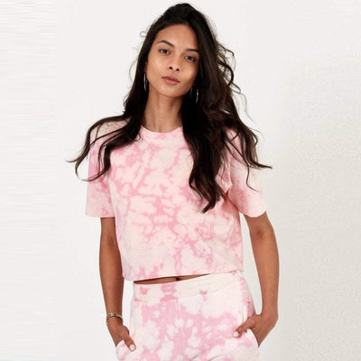 Lezat T-Shirt MELODY SHORT SLEEVE TEE - PINK TIE DYE