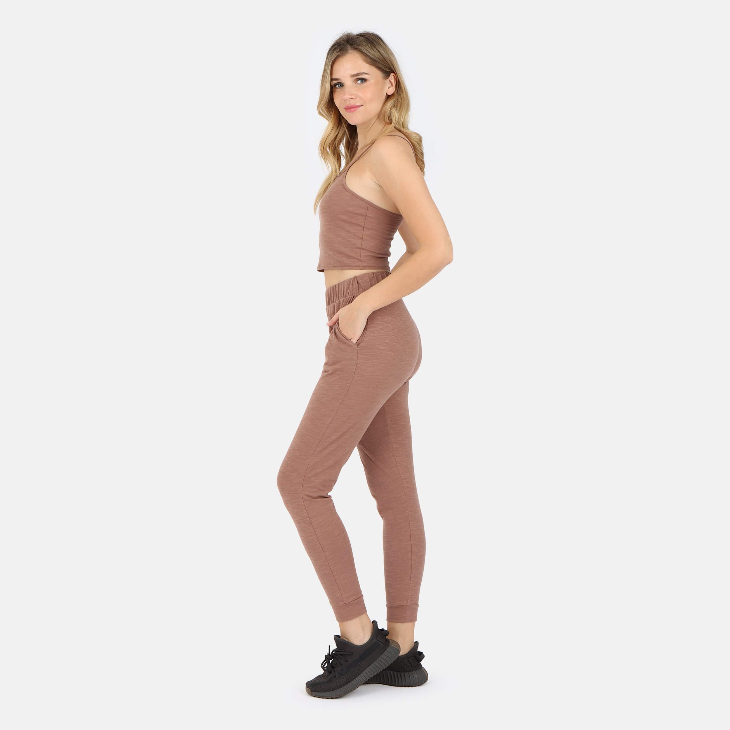 Lezat Tank Tegan Cotton Jogger Pant - Cocoa