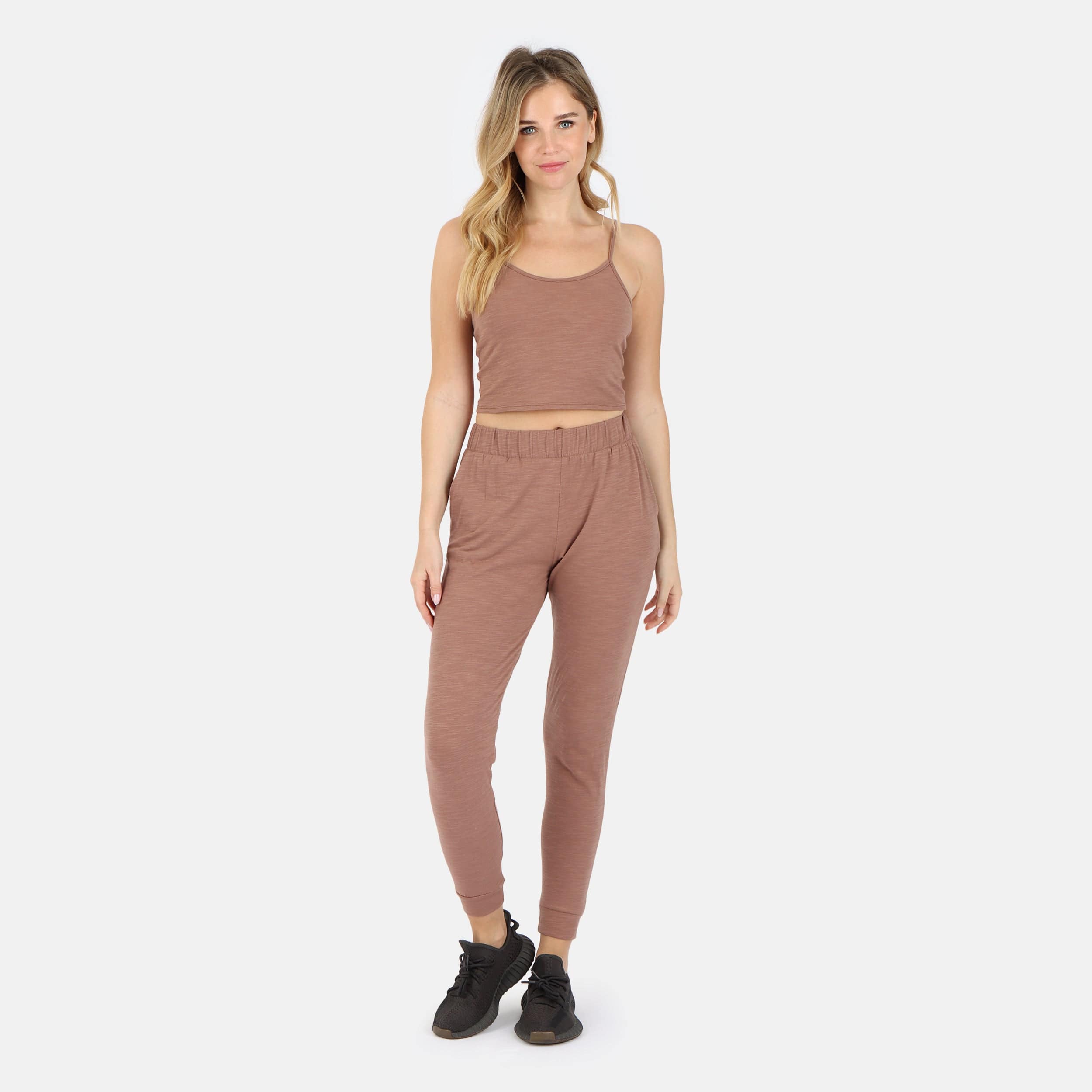 Lezat Tank Tegan Cotton Jogger Pant - Cocoa