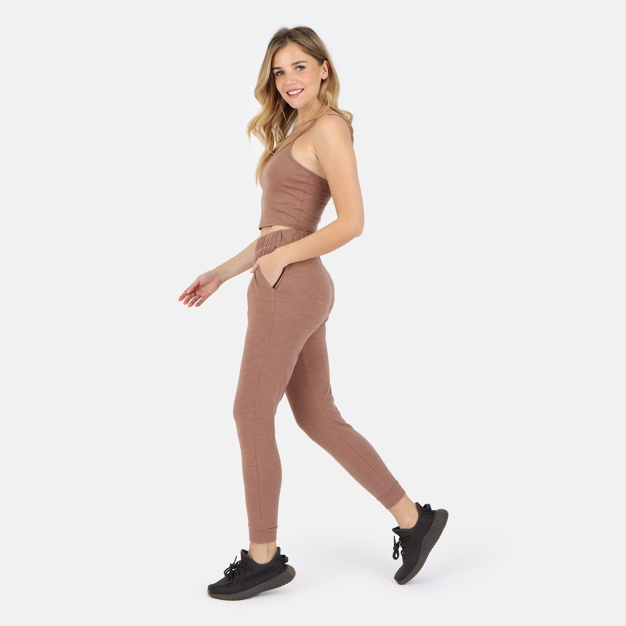 Lezat Tank Tegan Cotton Jogger Pant - Cocoa