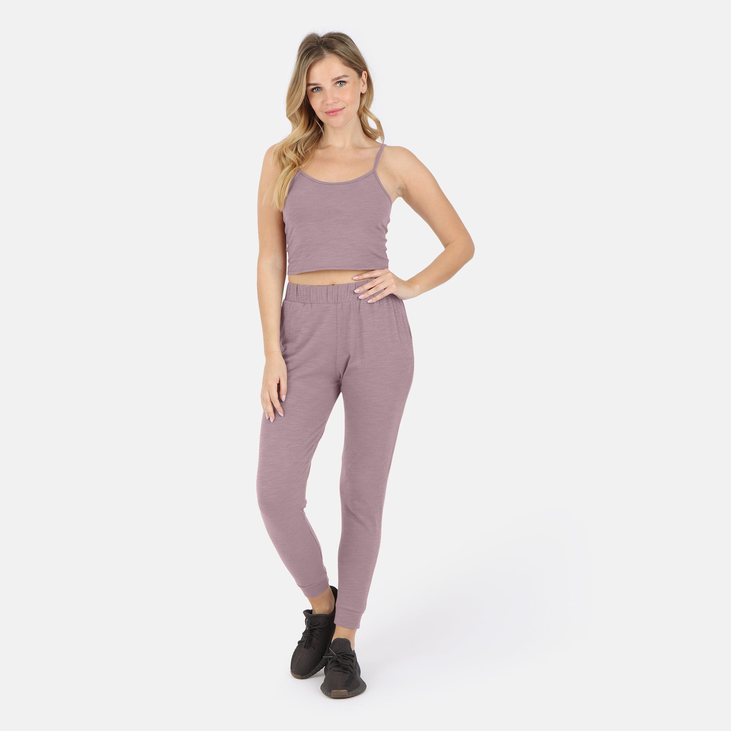 Lezat Tank Tegan Cotton Jogger Pant - Dusty Orchid