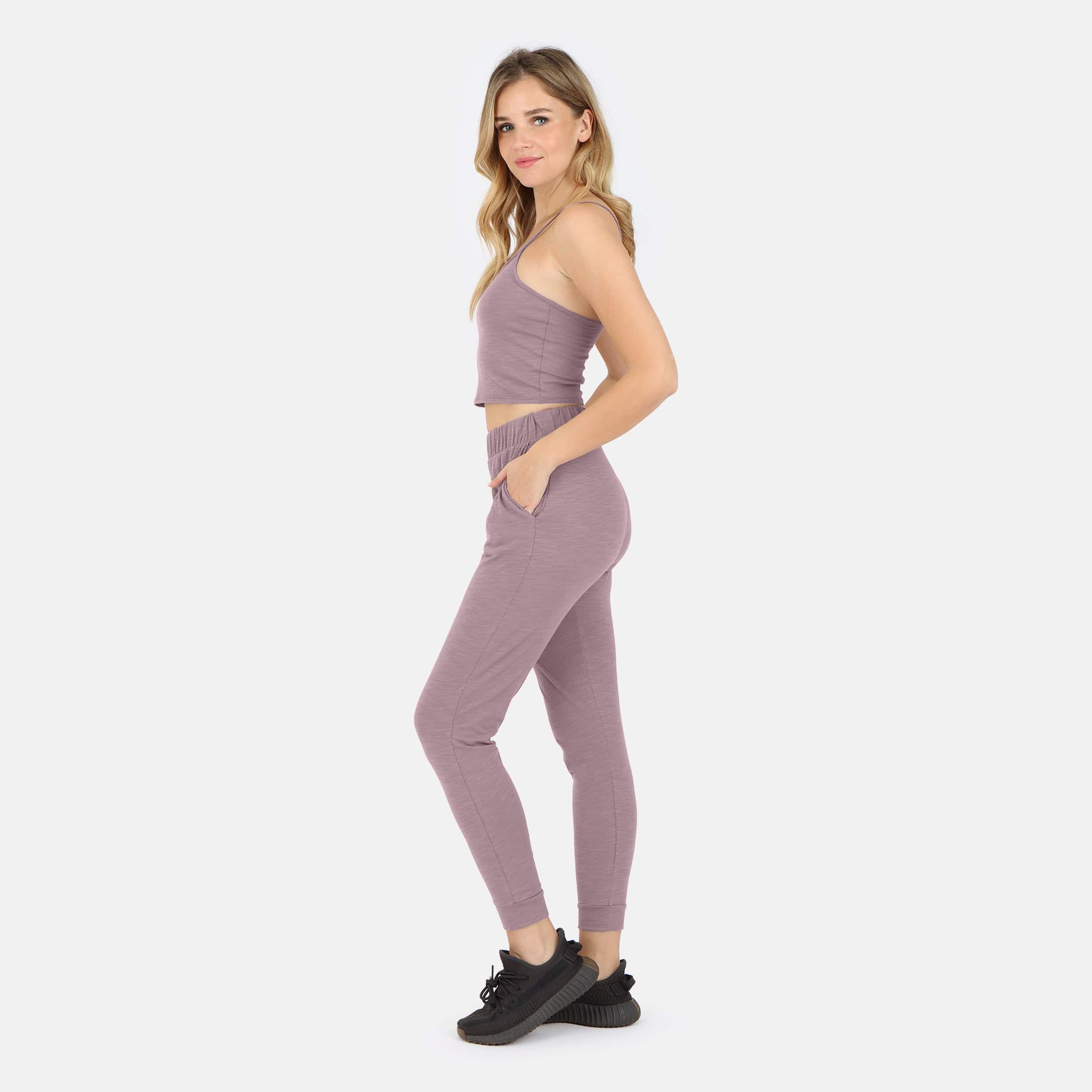 Lezat Tank Tegan Cotton Jogger Pant - Dusty Orchid
