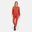 Lezat Tank Tegan Cotton Long Sleeve Pullover - Brick