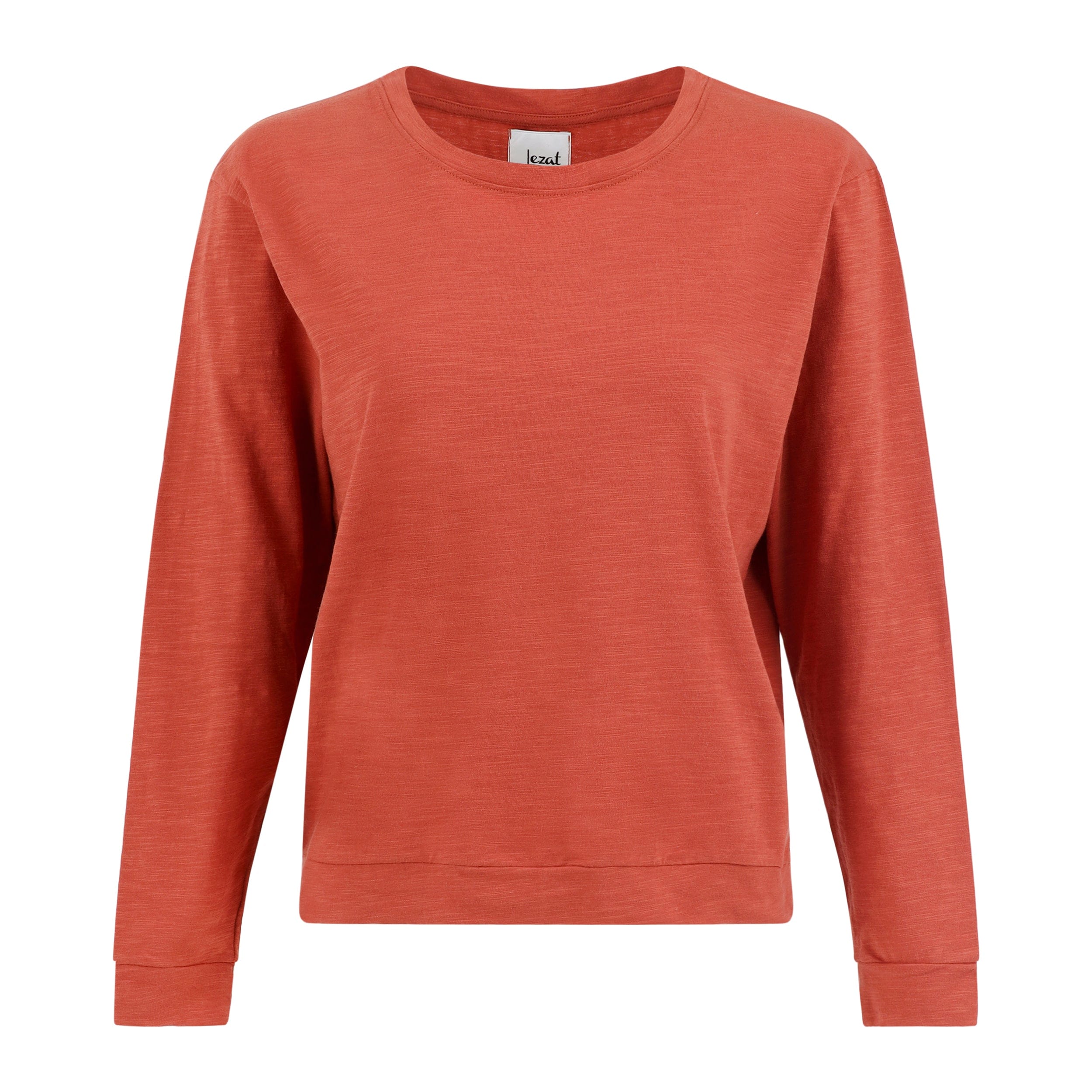 Lezat Tank Tegan Cotton Long Sleeve Pullover - Brick