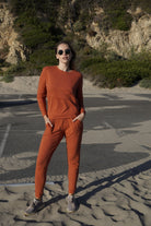 Lezat Tank Tegan Cotton Long Sleeve Pullover - Brick