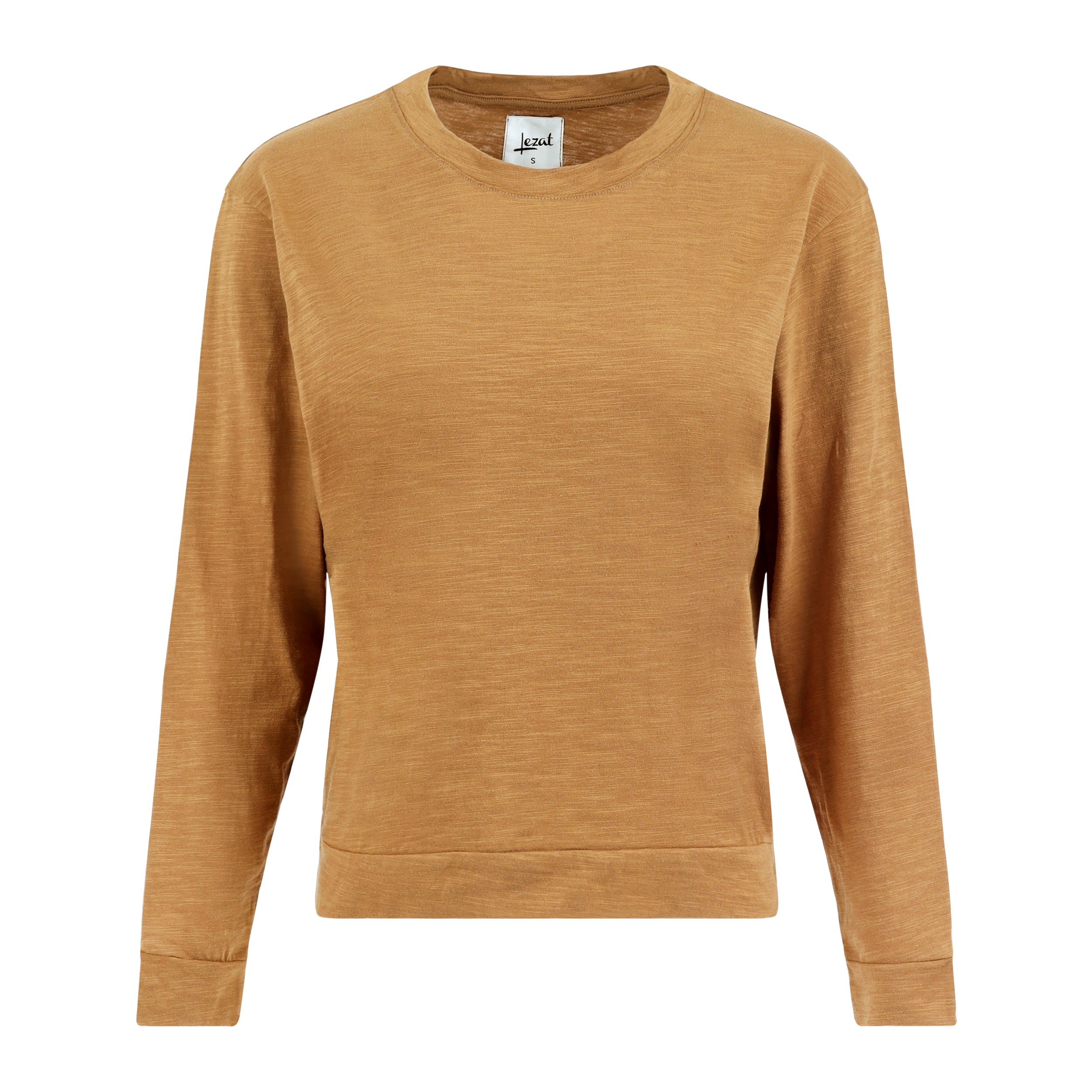 Lezat Tank Tegan Cotton Long Sleeve Pullover - Camel