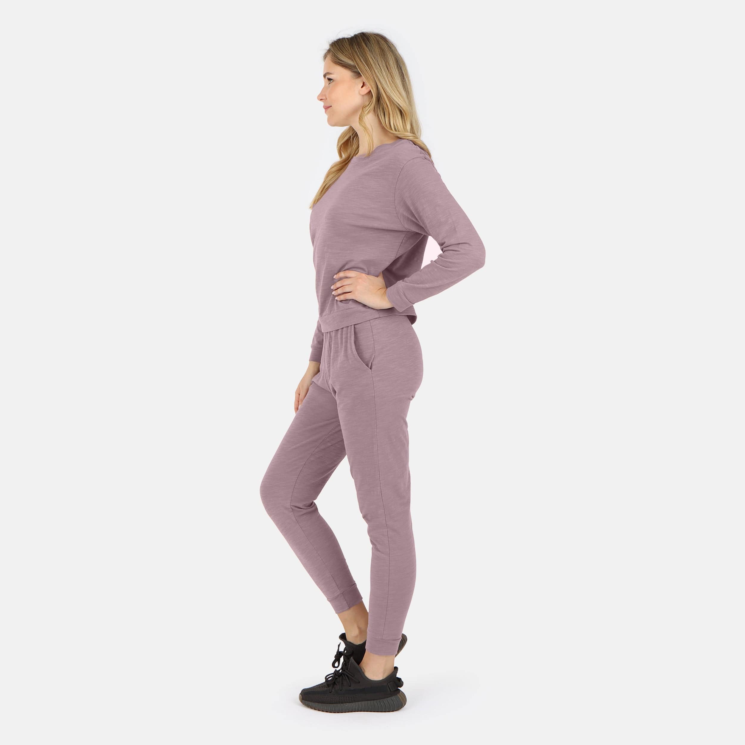 Lezat Tank Tegan Cotton Long Sleeve Pullover - Dusty Orchid
